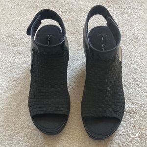 Steven by Steve Madden EZZME Black Open Toe Slingback Sandals